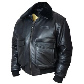 Лётная куртка кожаная с подстёжкой A-2 black (Art. 303)